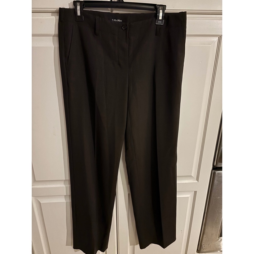 'S Max Mara Virgin Wool Brown‎ Trousers Career Business Casual Pants